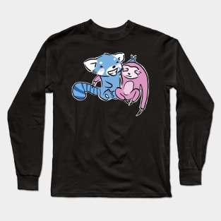 Blue Red Panda and Pink Sloth are Best Friends Long Sleeve T-Shirt